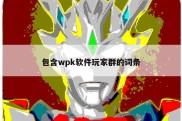 包含wpk软件玩家群的词条
