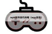 wpk软件技巧攻略（wpr软件）