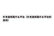 扑克连线是什么平台（扑克连线是什么平台的游戏）