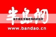 关于微扑克哪开发的的信息