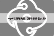 wpk软件辅助挂（辅助软件怎么用）