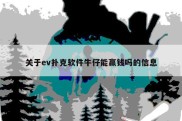 关于ev扑克软件牛仔能赢钱吗的信息