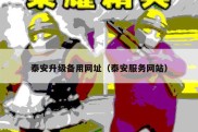 泰安升级备用网址（泰安服务网站）