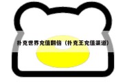 扑克世界充值翻倍（扑克王充值渠道）