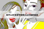 关于ev扑克台子官网入口介绍的信息