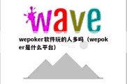 wepoker软件玩的人多吗（wepoker是什么平台）