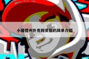 小猪德州扑克网页版的简单介绍
