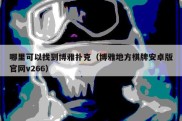 哪里可以找到博雅扑克（博雅地方棋牌安卓版官网v266）